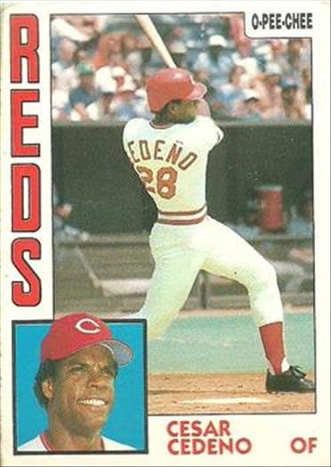 1984 O-Pee-Chee Baseball Cards 191     Cesar Cedeno